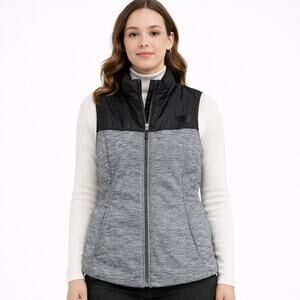 The North Face Pseudio Insulated Zip Vest - Black & Grey - Medium